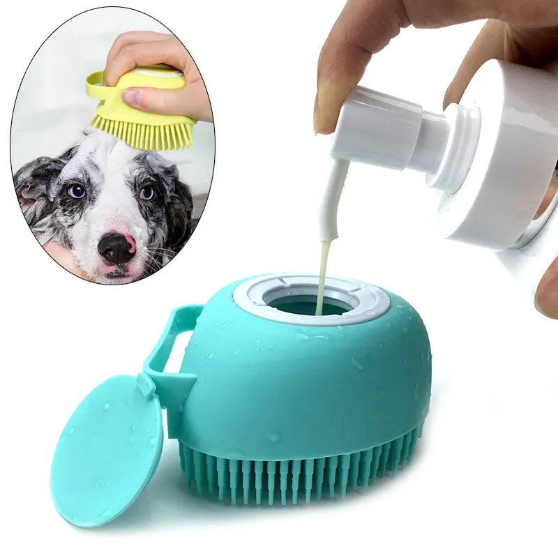 Luva de Massagem e Banho em Silicone para Cães e Gatos