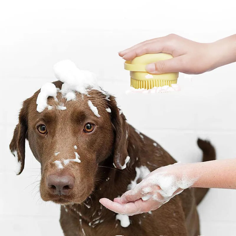 Luva de Massagem e Banho em Silicone para Cães e Gatos